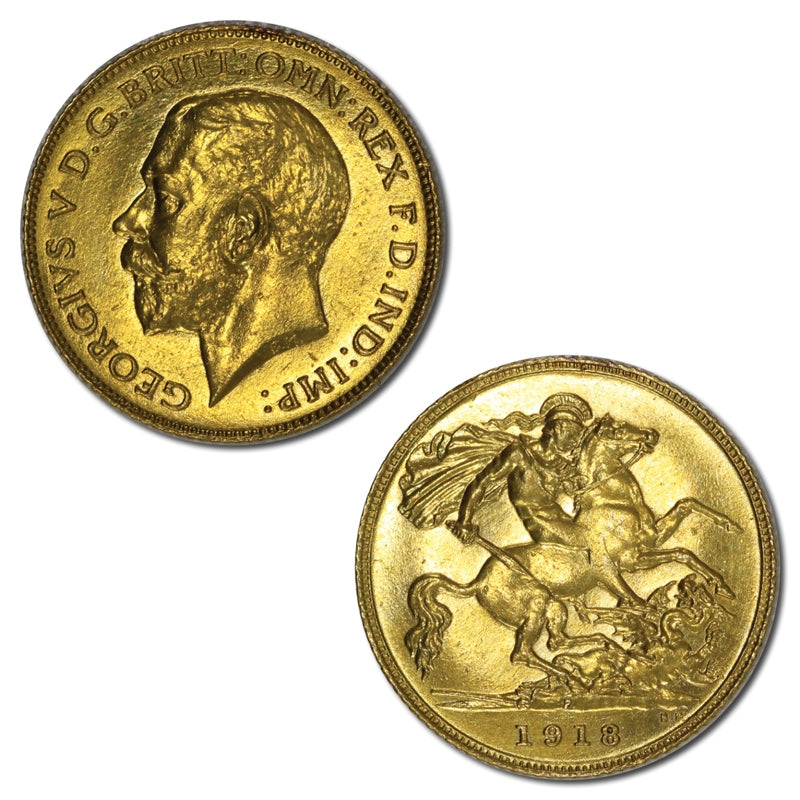 1918 Perth Gold Half Sovereign Lustrous UNC/nUNC
