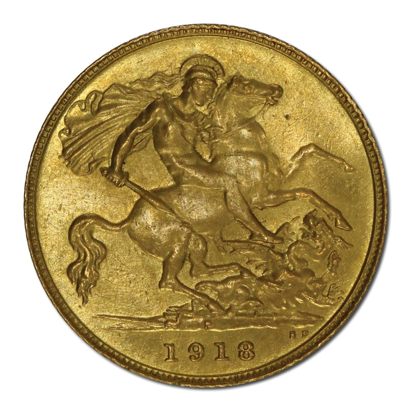 1918 Perth Gold Half Sovereign EF/EF+