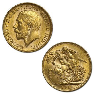 1919 Perth King George V Gold Sovereign EF