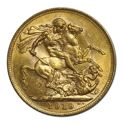 1919 Perth King George V Gold Sovereign EF