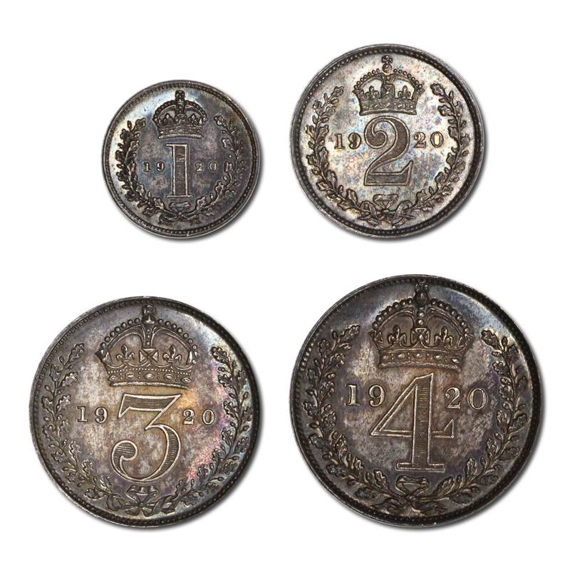 Great Britain 1920 King George V Silver Maundy Set