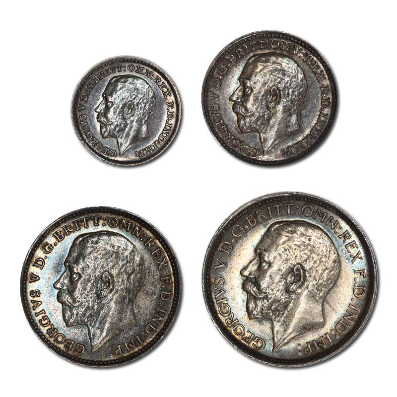 Great Britain 1920 King George V Silver Maundy Set