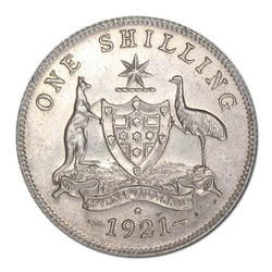 Australia 1921 Star Sydney Shilling Lustrous nUNC