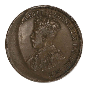 Australia (1921) Halfpenny Error Full Obverse Brockage