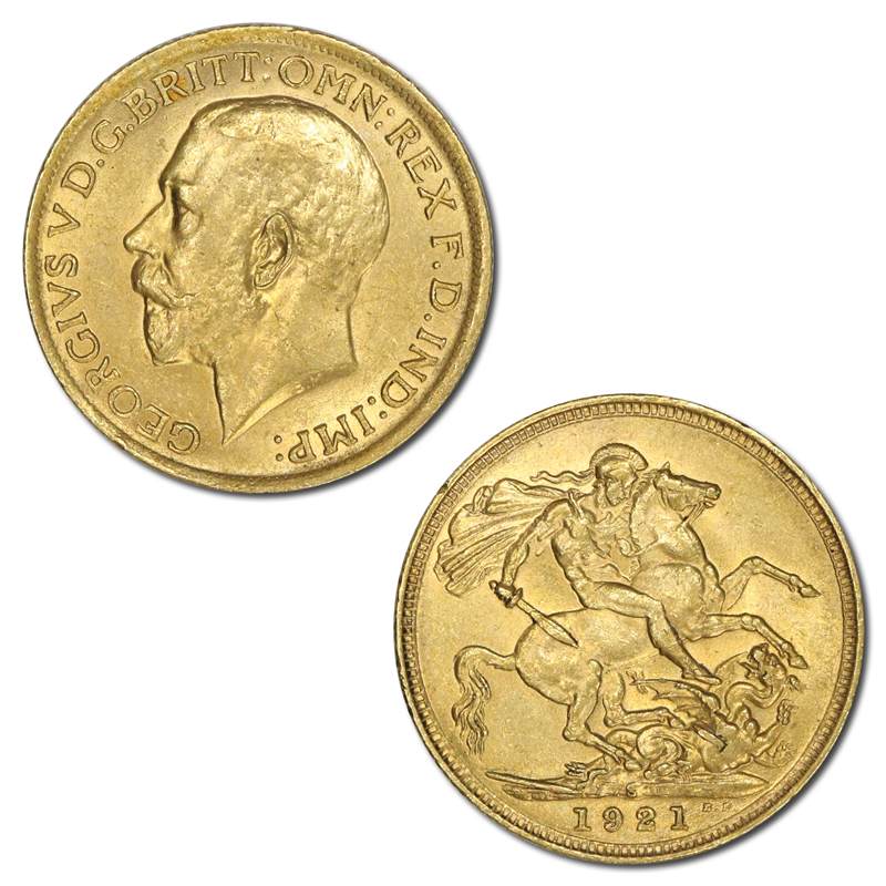 1921 Sydney George V Gold Sovereign EF