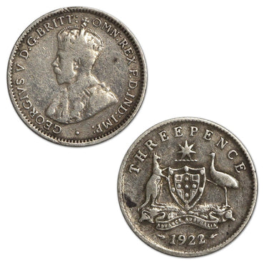 Australia 1922/1 Overdate Threepence VG/VG+