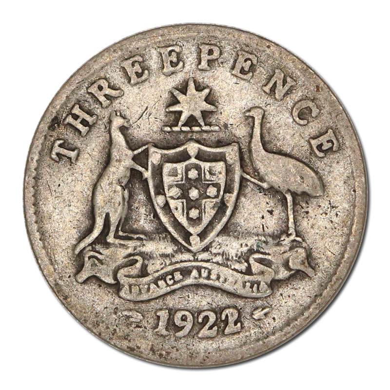 Australia 1922/1 Overdate Threepence VG