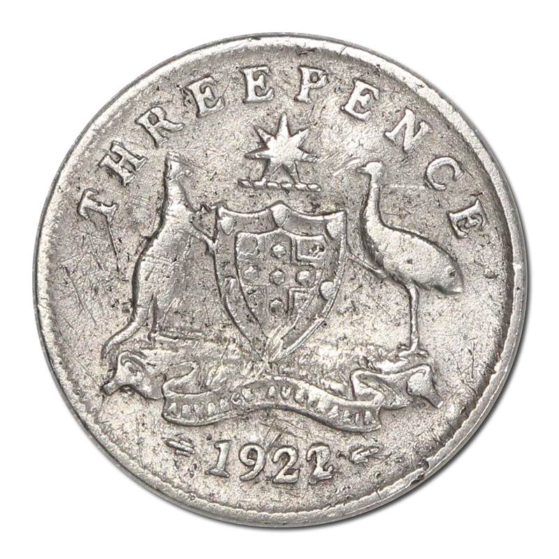 Australia 1922/1 Overdate Threepence Good/VG