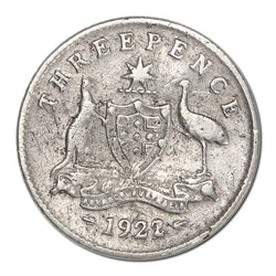 Australia 1922/1 Overdate Threepence Good/VG