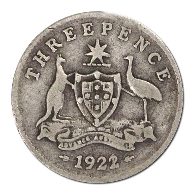 Australia 1922/1 Overdate Threepence VG RARE!