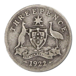 Australia 1922/1 Overdate Threepence VG RARE!