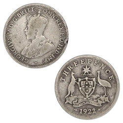 Australia 1922/1 Overdate Threepence VG RARE!