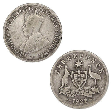 Australia 1922/1 Overdate Threepence VG RARE!