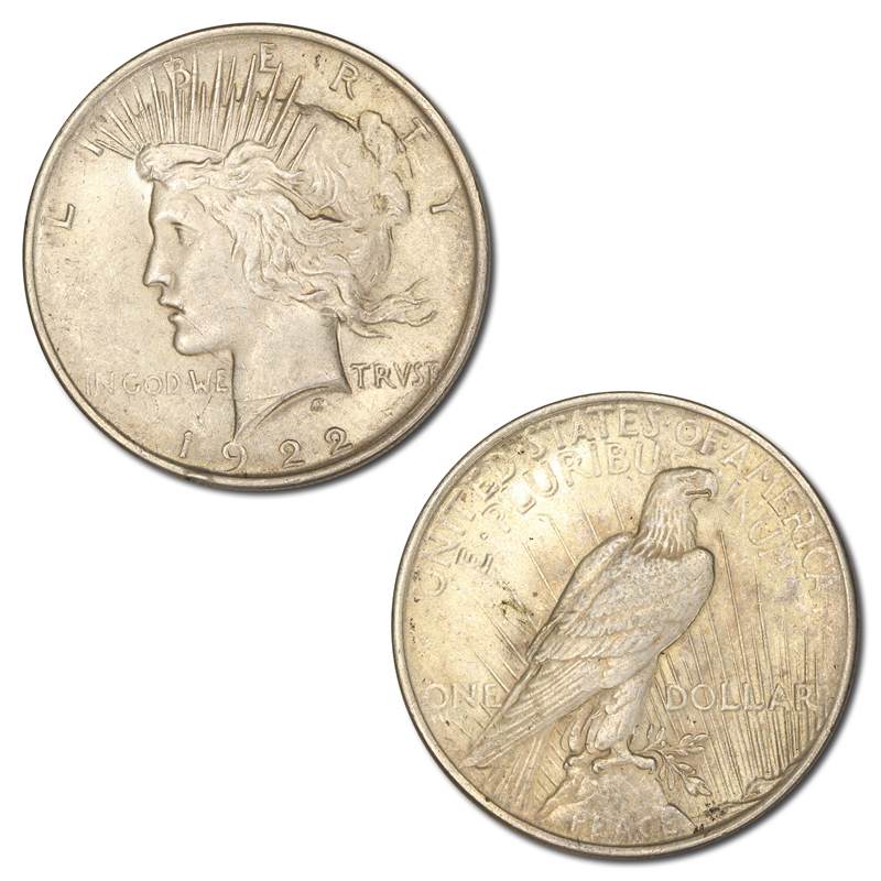 USA 1922 Philadelphia Peace Silver Dollar