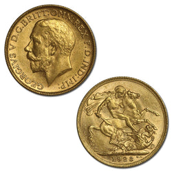 1923 Melbourne George V Gold Sovereign Lustrous UNC
