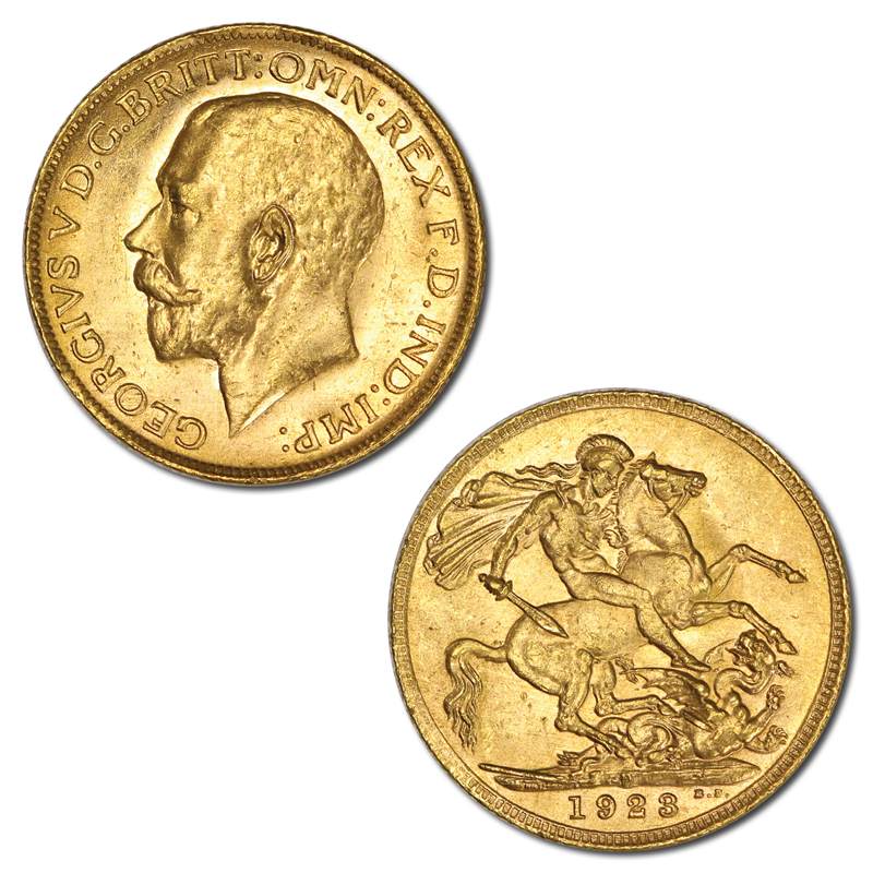 1923 Perth George V Gold Sovereign EF