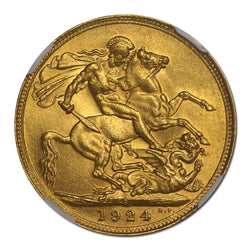 1924 Sydney Gold Sovereign MS62