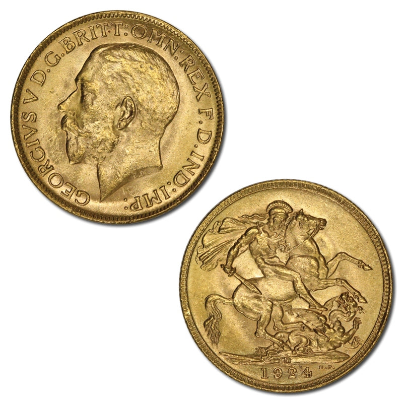 1924 Melbourne Gold Sovereign Lustrous UNC