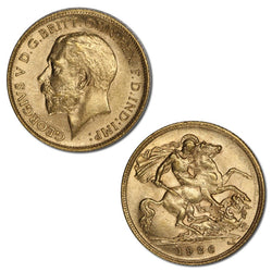 Great Britain 1926 S.A & 2001 Gold Half Sovereign Pair