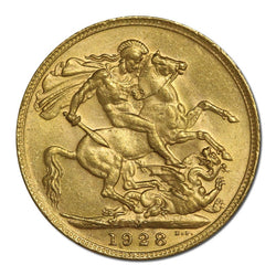 1928 Melbourne Gold Sovereign EF RARE!