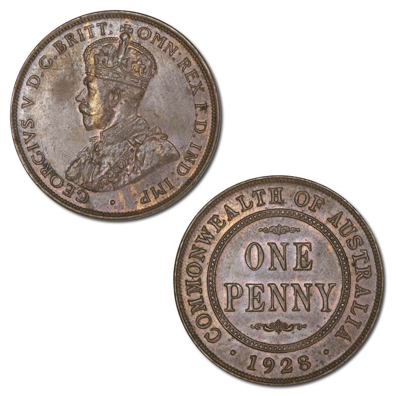 Australia 1928 Melbourne Penny UNC/CHOICE UNC