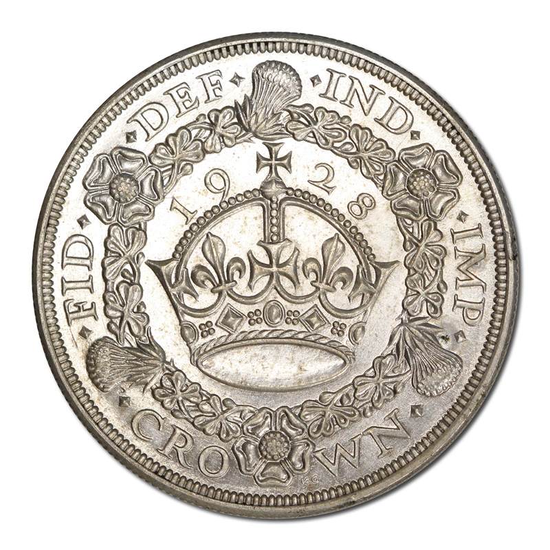 Great Britain 1928 George V Silver Wreath Crown EF