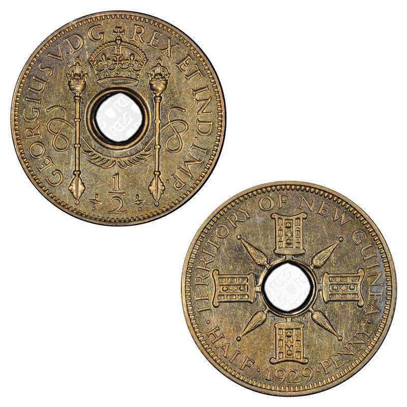 New Guinea 1929 Penny & Half Penny Proof Pair