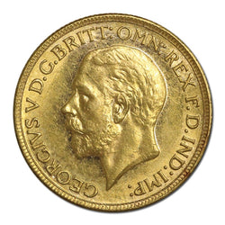 1929 Melbourne Small Head George V Gold Sovereign Lustrous UNC
