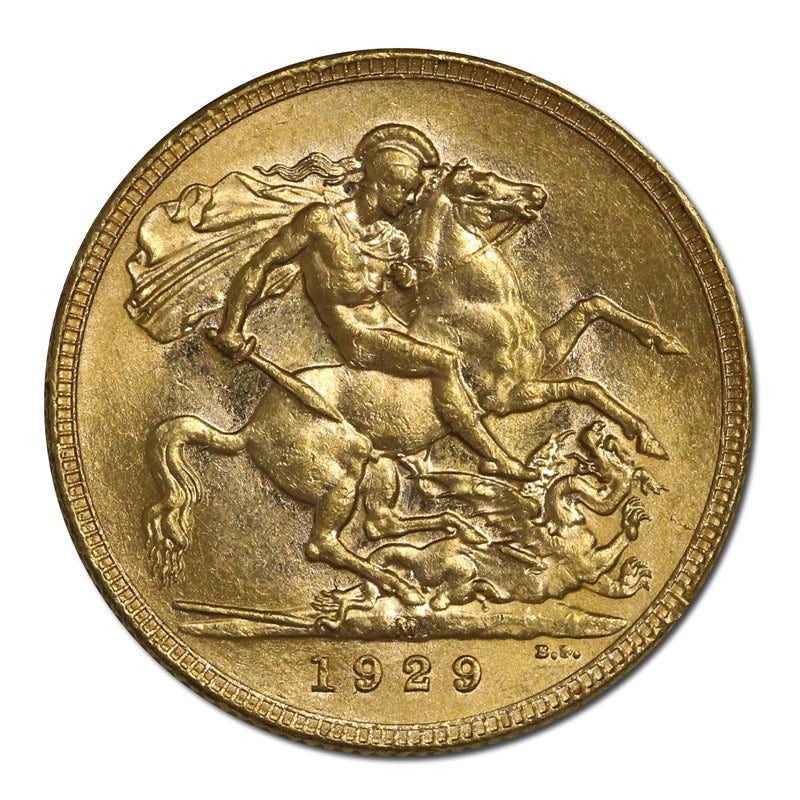 1929 Melbourne George V Gold Sovereign - THE KEY DATE RARE!