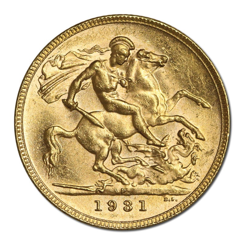 1931 Perth George V Small Head Gold Sovereign Lustrous UNC