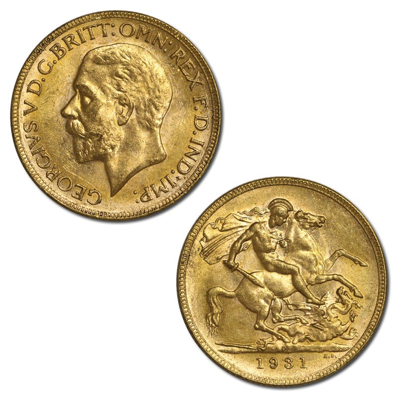 1931 Perth George V Small Head Gold Sovereign Lustrous nUNC