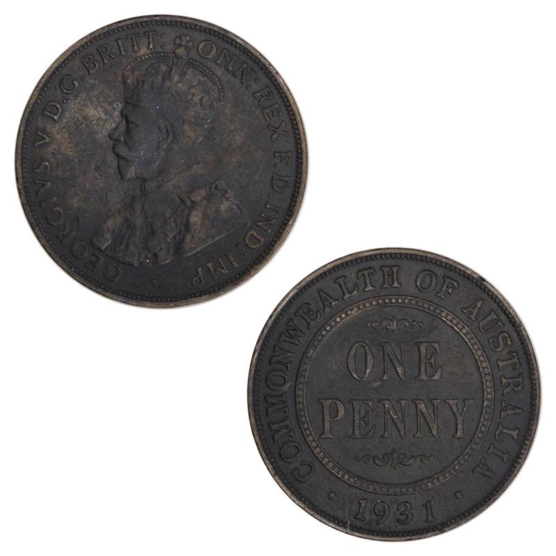 Australia 1931 Melbourne (Dropped 1, Indian Die Obverse) Penny