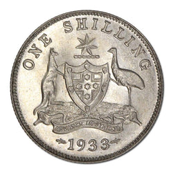 Australia 1933 George V Shilling Lustrous UNC