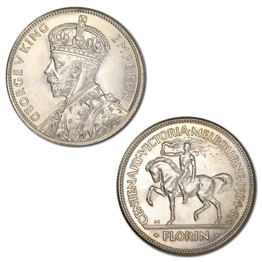 Australia 1934/5 Melbourne Centenary Florin with Perth Foy's Bag