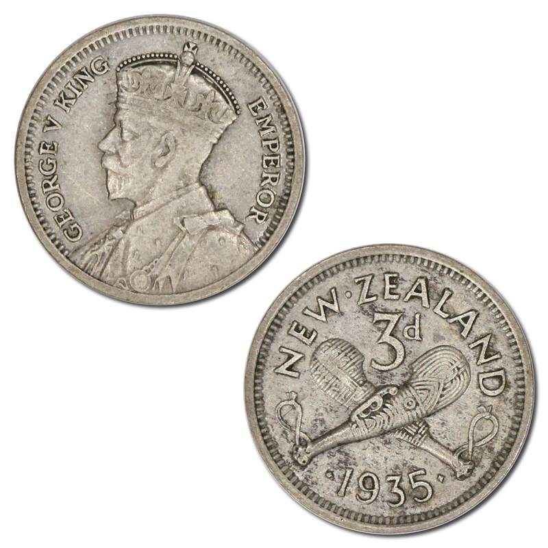 New Zealand 1935 Threepence Key Date