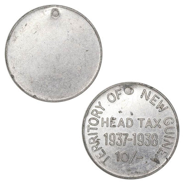 Territory of New Guinea 1937-38 Head Tax 10/- Token