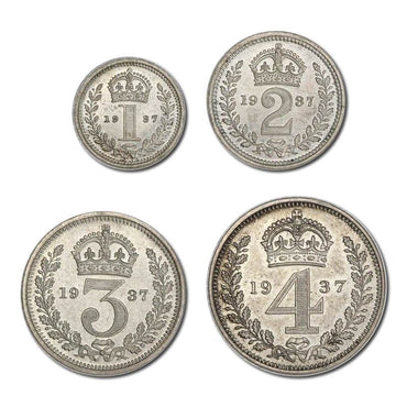 Great Britain 1937 King George VI Silver Maundy Set
