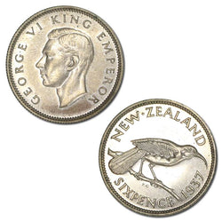 New Zealand 1937 Sixpence Proof VERY RARE!