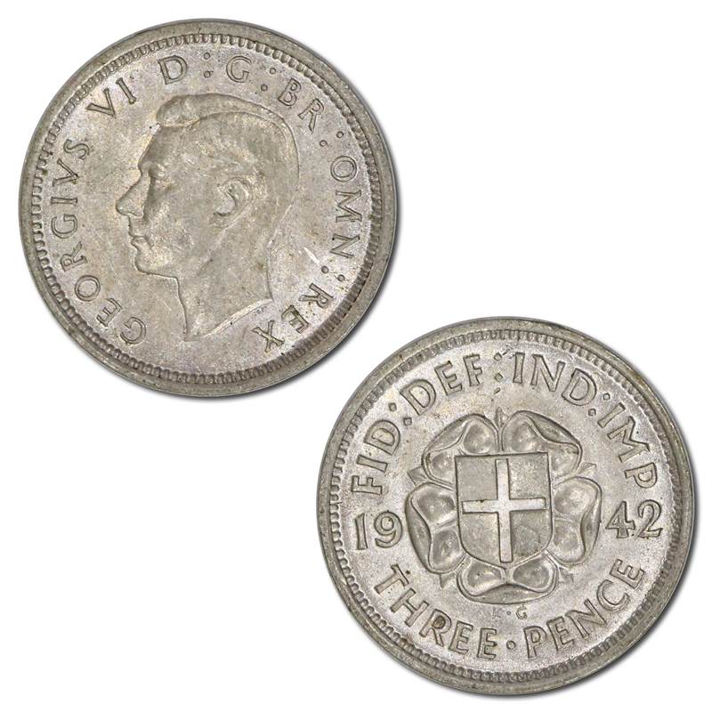 Great Britain 1942 Threepence Lustrous UNC