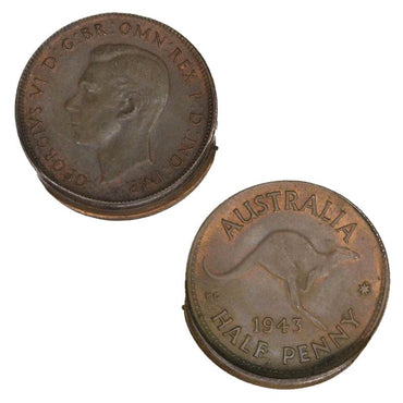 Australia 1943 Halfpenny Error 5% Mistrike + Very High Rim EF