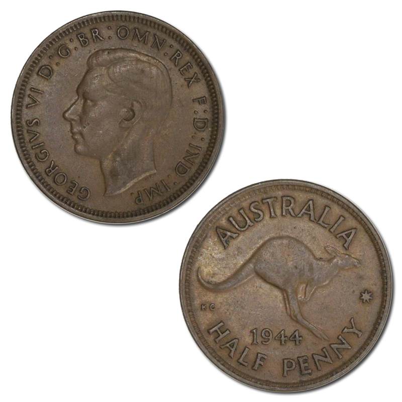 Australia 1944 Halfpenny UNC