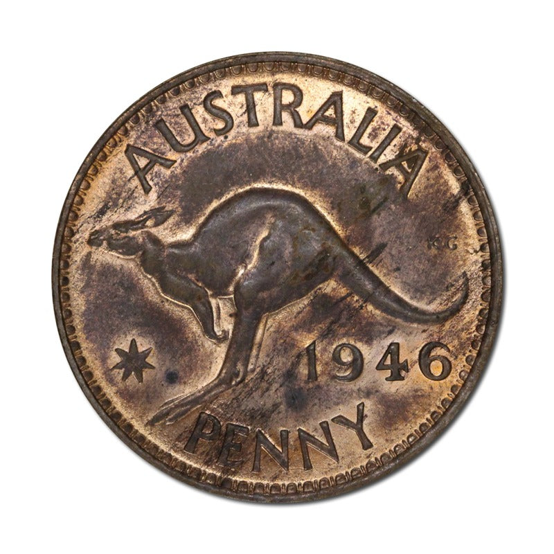 Australia 1946 Melbourne Penny - Key Date Lustrous UNC