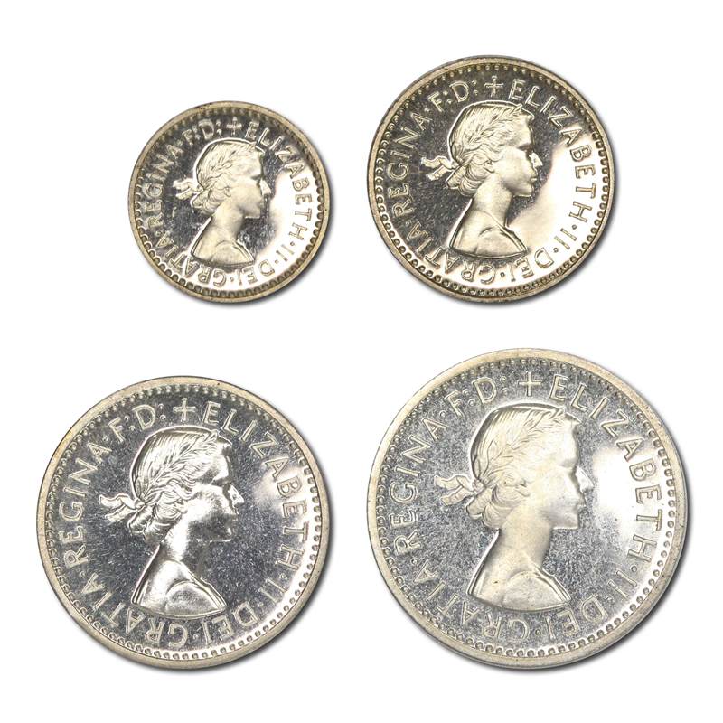 Great Britain 1955 Elizabeth II Silver Maundy Set