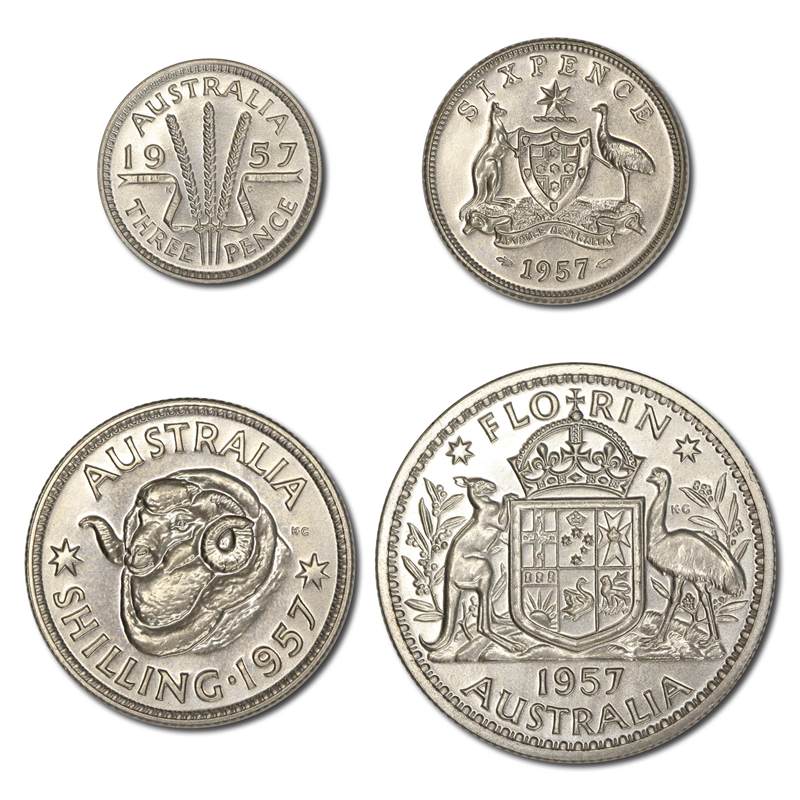Australia 1957 Silver 4 Coin Proof Set