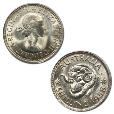Australia 1958 Shilling Brilliant UNC PCGS MS65