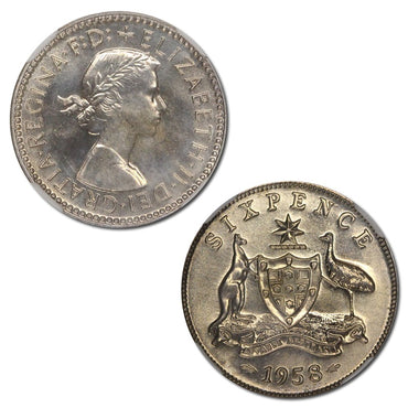 Australia 1958 Melbourne Mint Proof Sixpence