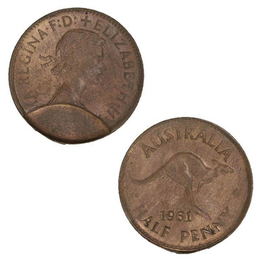 Australia 1961Y. Halfpenny Error Double Struck Obverse