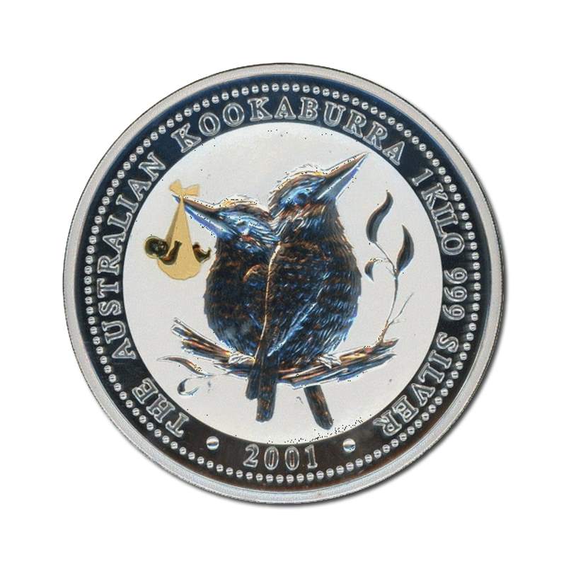 2001 Kookaburra Japanese Royal Baby Privy Mark 1 Kilo Silver