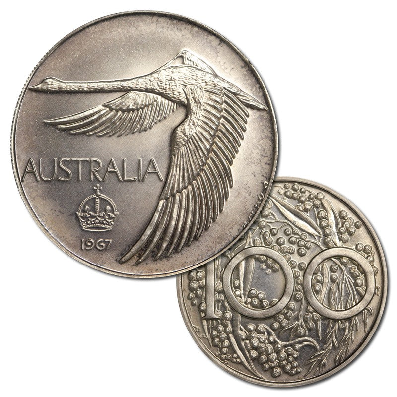 Australia 1967 Pattern Silver Swan Dollar UNC
