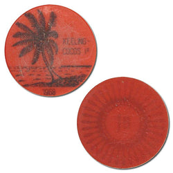 Keeling Cocos Islands 1968 1 Rupee Red Plastic Token
